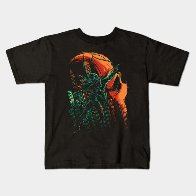 Green Vigilance Kids T-Shirt by djkopet